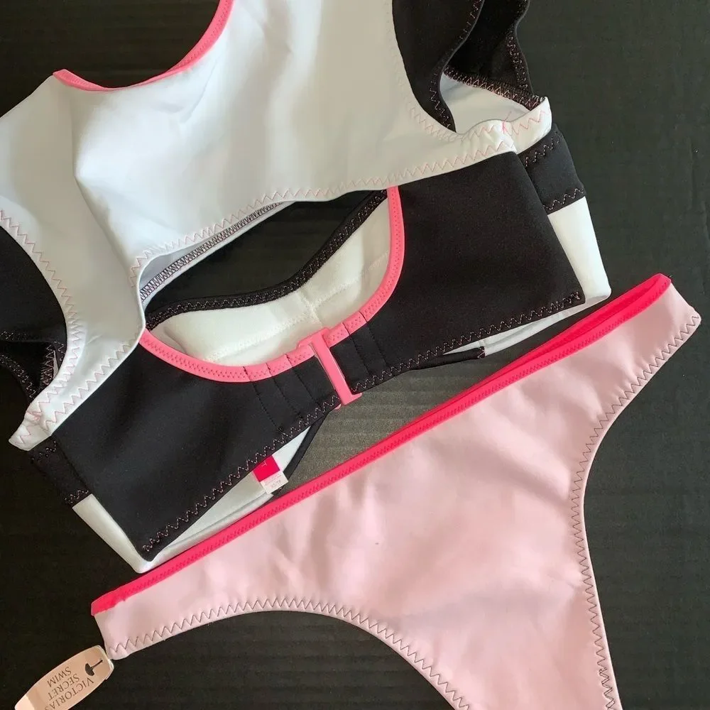 VS XS/S TANK BIKINI NEORENE PINK BLACK WHITE